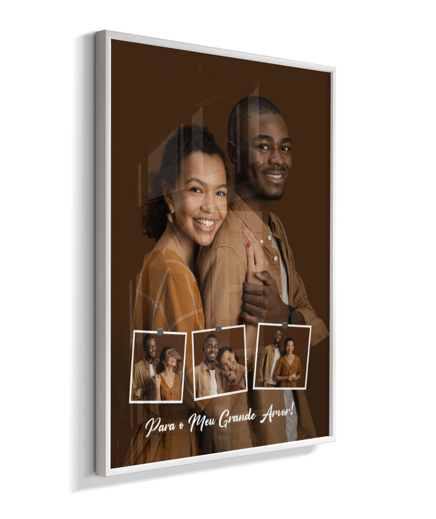 Quadro Personalizado Casal — Para o Meu Grande Amor 4 Fotos