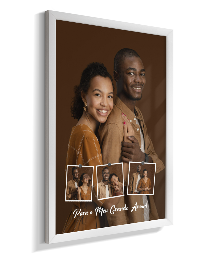 Quadro Personalizado Casal — Para o Meu Grande Amor 4 Fotos