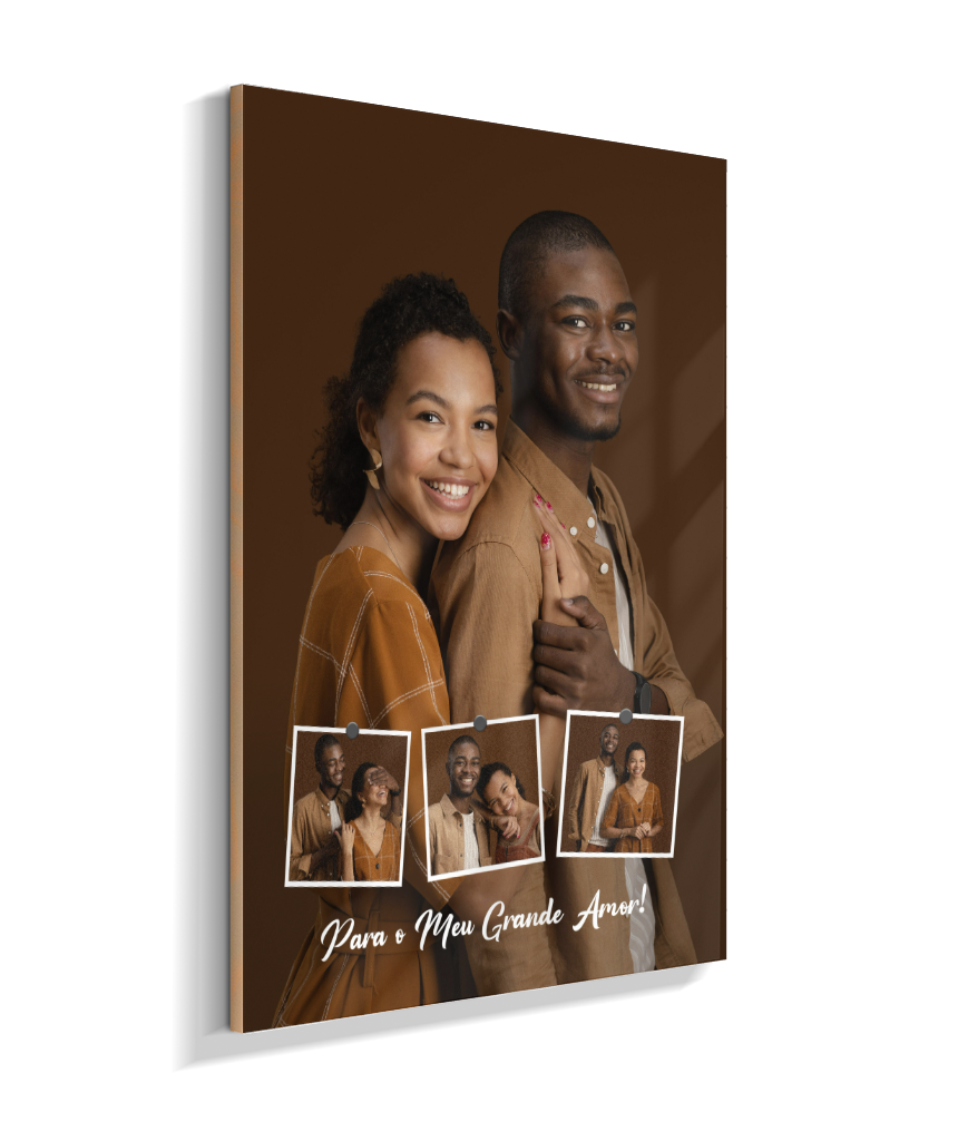 Quadro Personalizado Casal — Para o Meu Grande Amor 4 Fotos