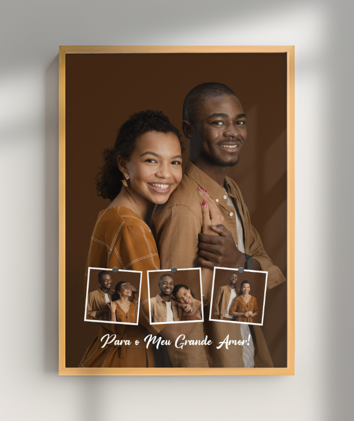 Quadro Personalizado Casal — Para o Meu Grande Amor 4 Fotos