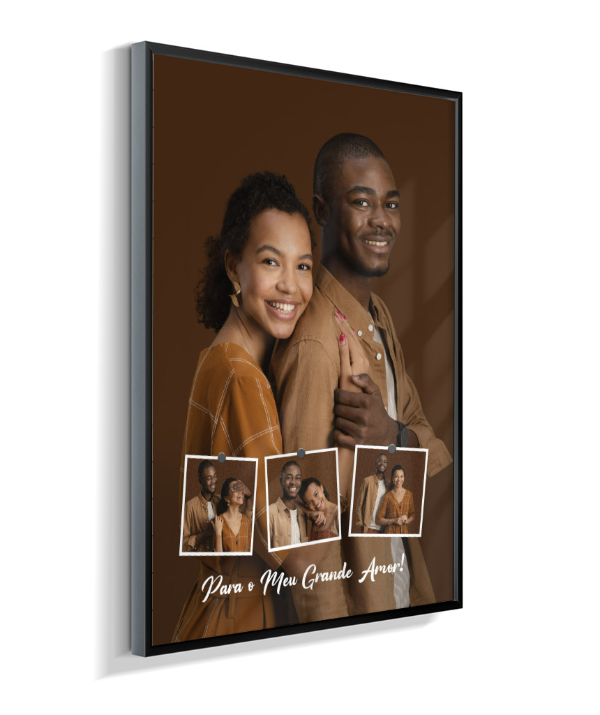 Quadro Personalizado Casal — Para o Meu Grande Amor 4 Fotos