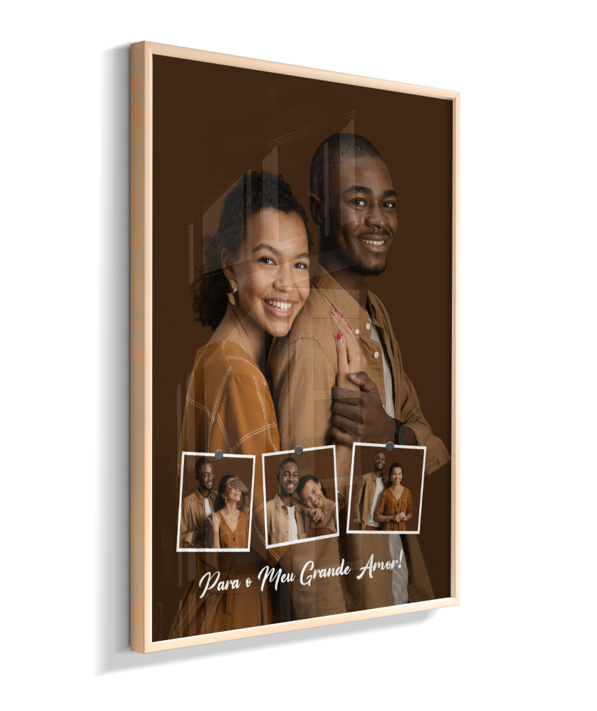 Quadro Personalizado Casal — Para o Meu Grande Amor 4 Fotos