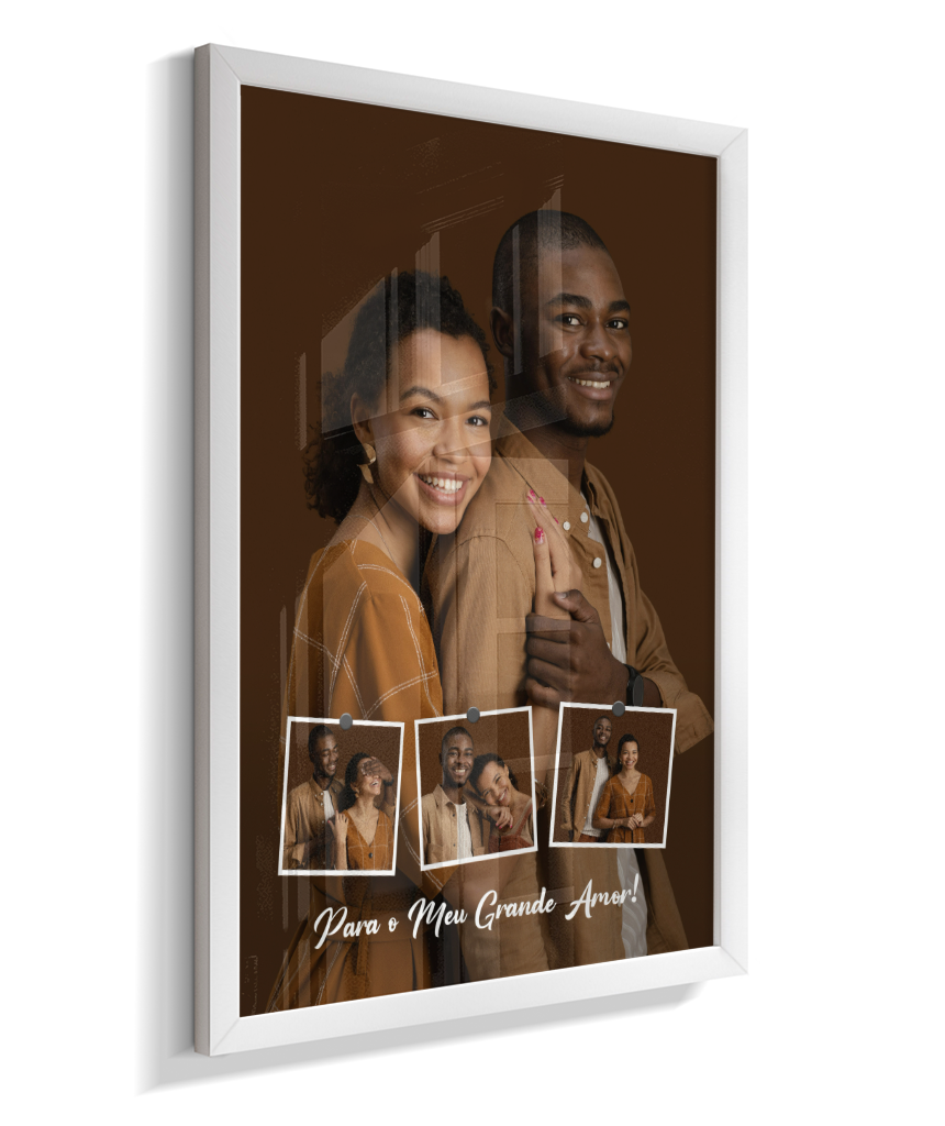 Quadro Personalizado Casal — Para o Meu Grande Amor 4 Fotos