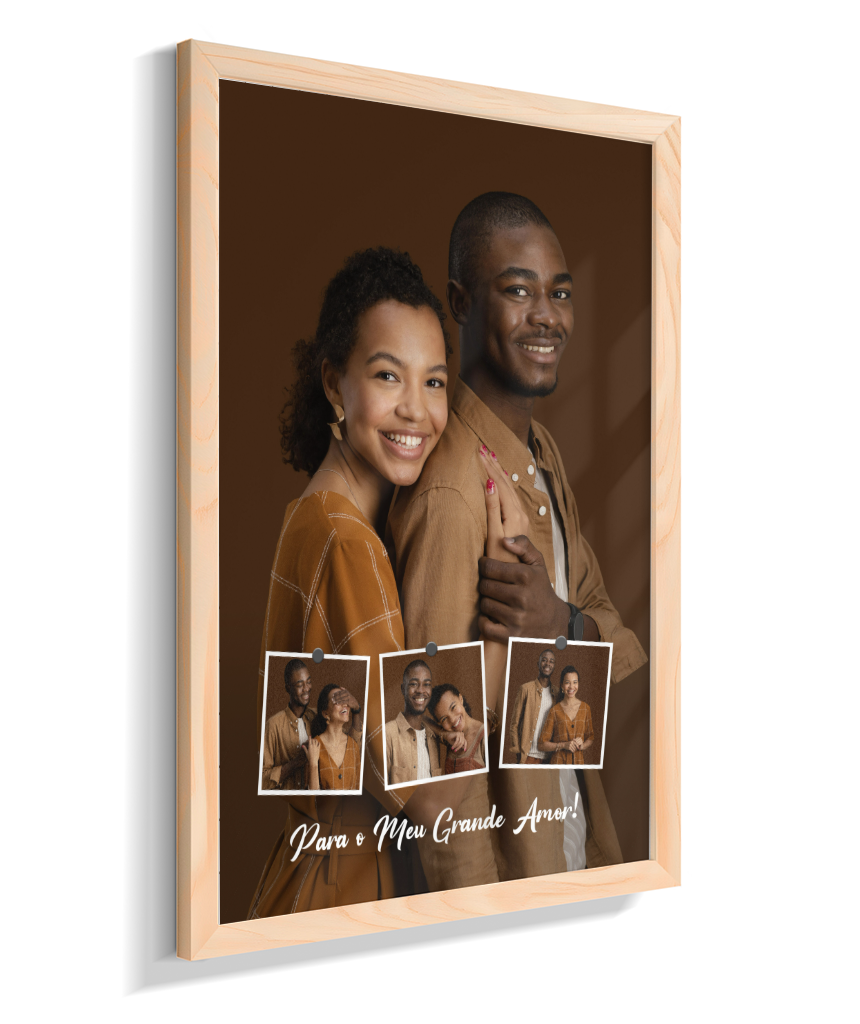 Quadro Personalizado Casal — Para o Meu Grande Amor 4 Fotos