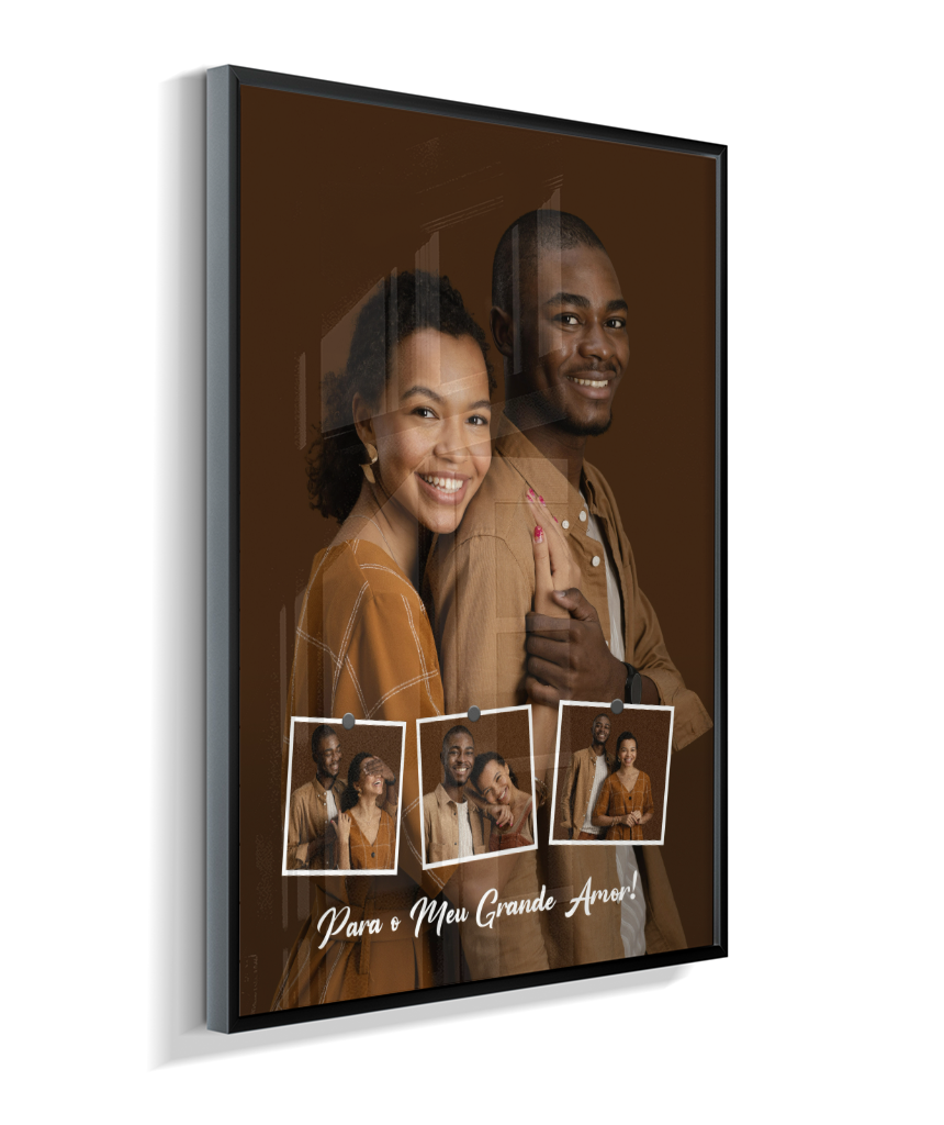 Quadro Personalizado Casal — Para o Meu Grande Amor 4 Fotos