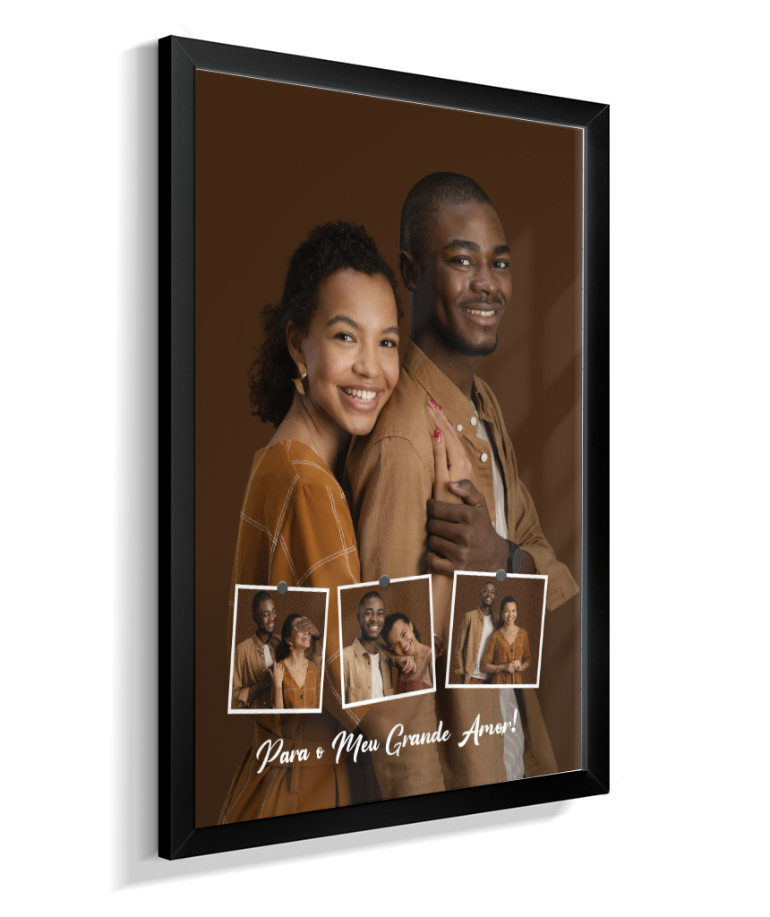 Quadro Personalizado Casal — Para o Meu Grande Amor 4 Fotos