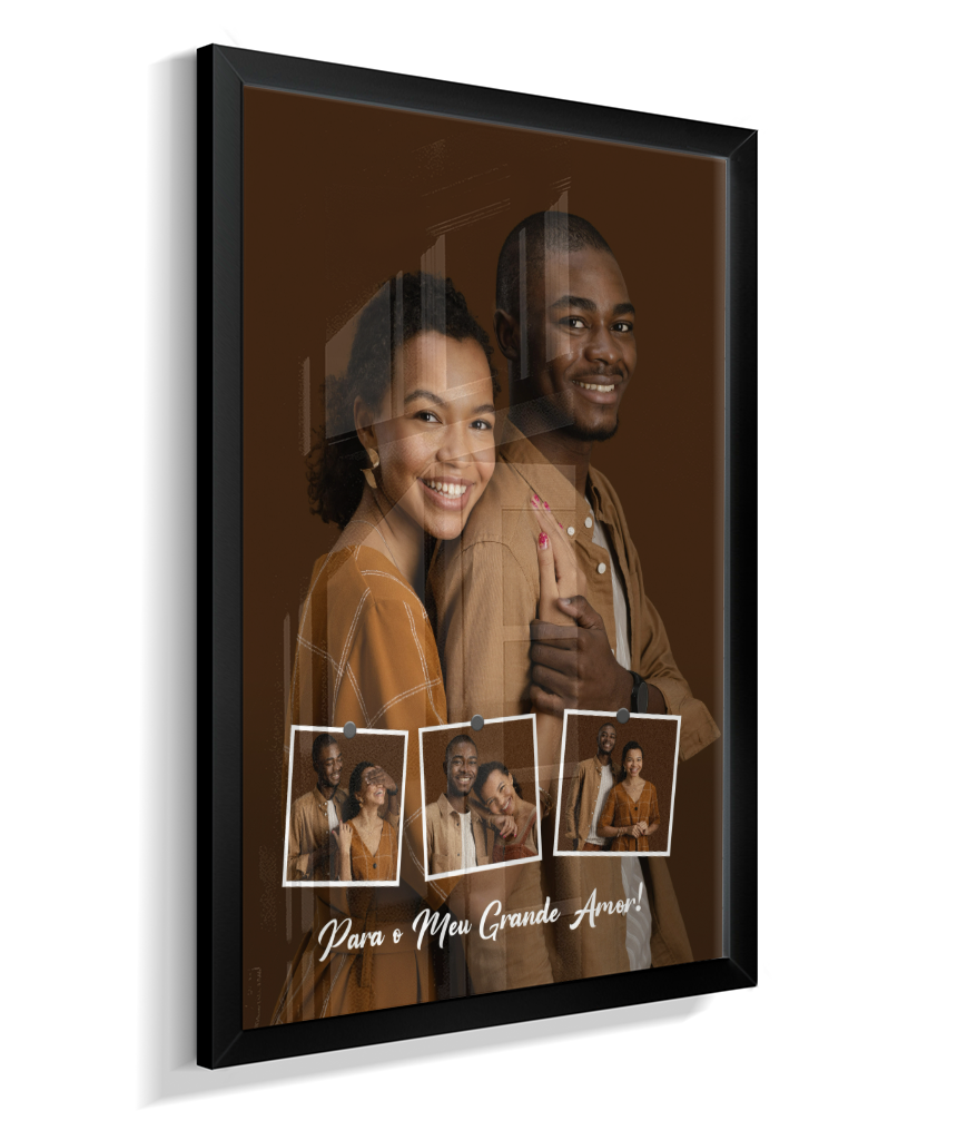 Quadro Personalizado Casal — Para o Meu Grande Amor 4 Fotos