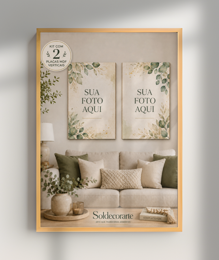 Kit com 2 Placas Decorativas Personalizadas com Foto – Vertical