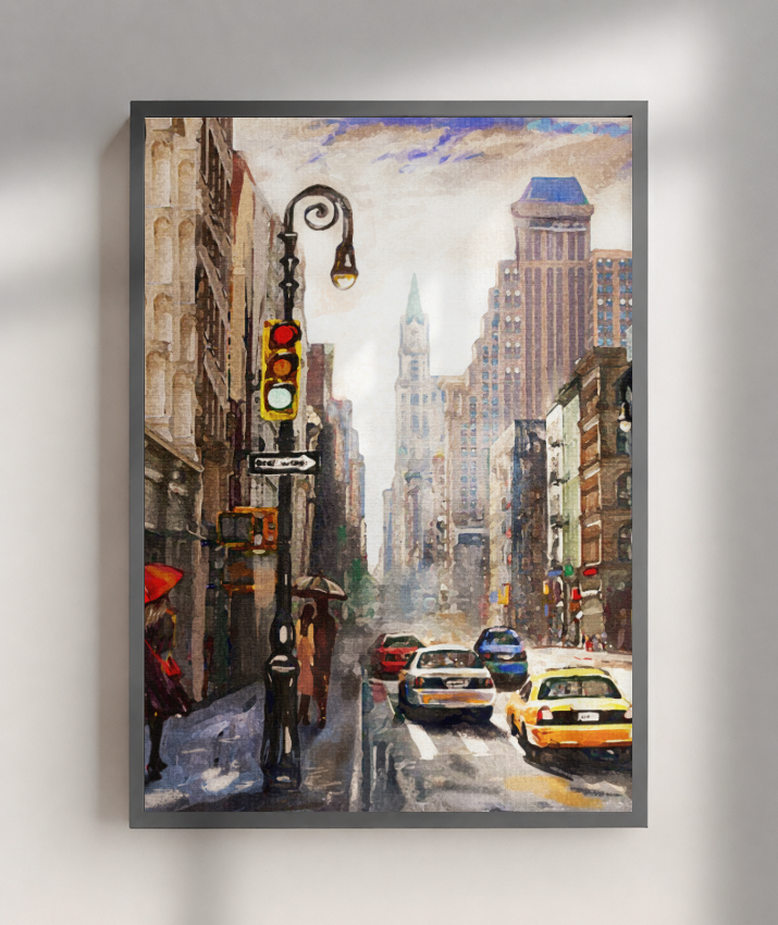Quadro Decorativo Nova York – Arte Urbana Impressionista