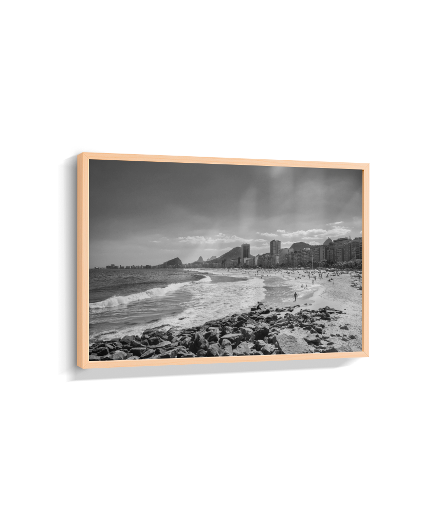 Copacabana - Vista à partir do Leme. - Rio de Janeiro - Preto e Branco