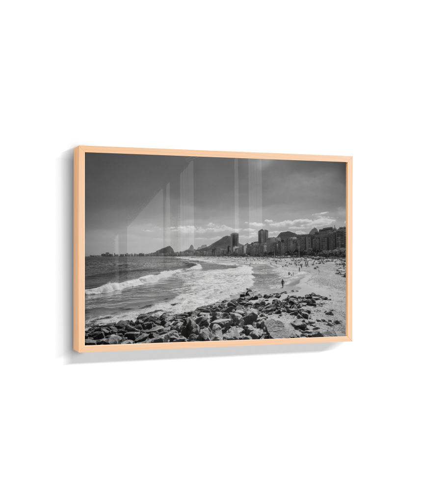 Copacabana - Vista à partir do Leme. - Rio de Janeiro - Preto e Branco