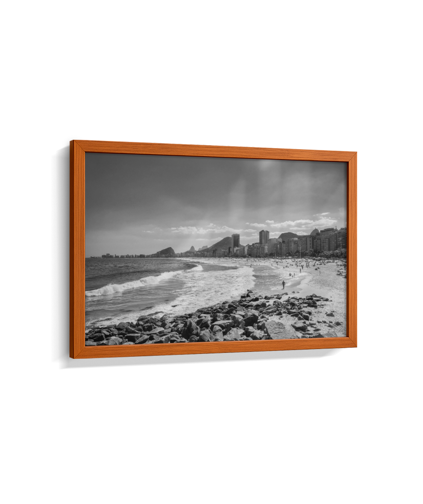 Copacabana - Vista à partir do Leme. - Rio de Janeiro - Preto e Branco