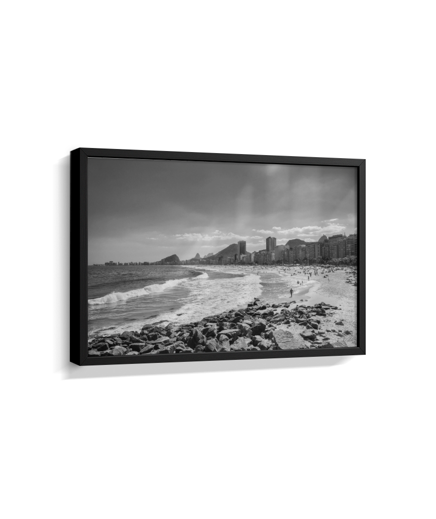 Copacabana - Vista à partir do Leme. - Rio de Janeiro - Preto e Branco