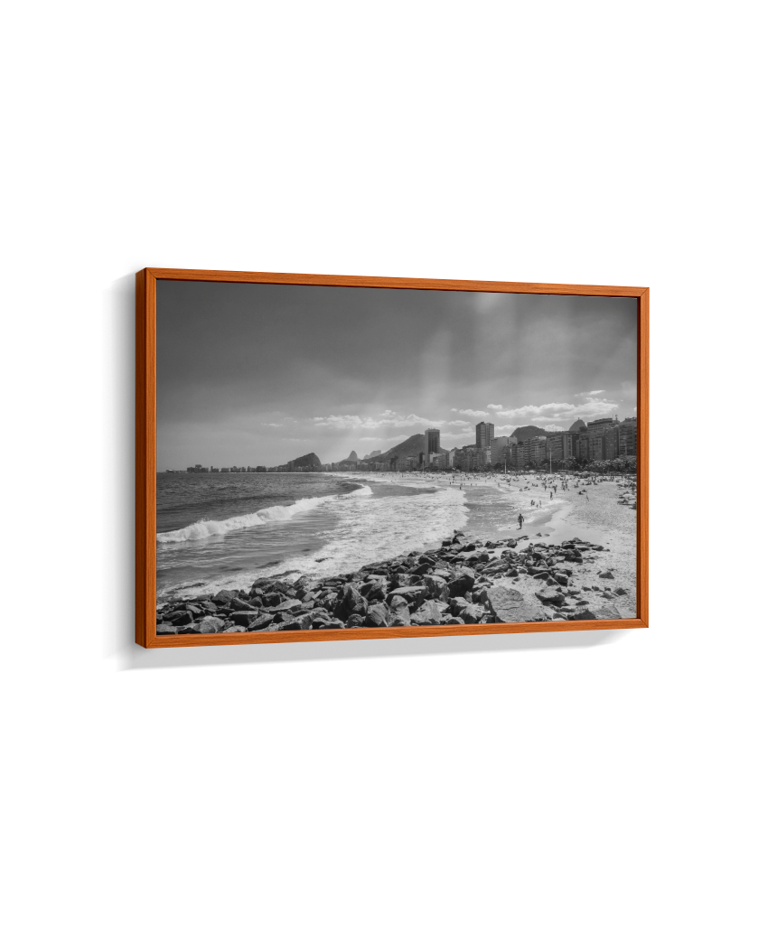 Copacabana - Vista à partir do Leme. - Rio de Janeiro - Preto e Branco