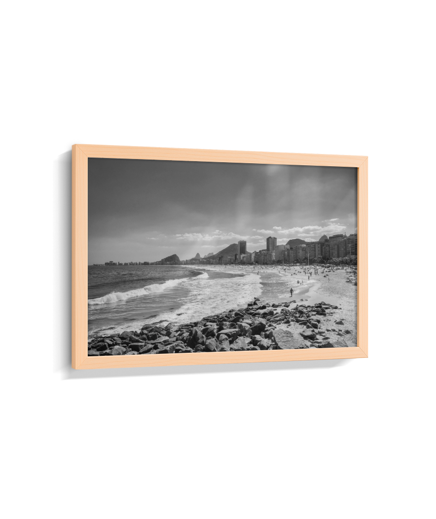 Copacabana - Vista à partir do Leme. - Rio de Janeiro - Preto e Branco