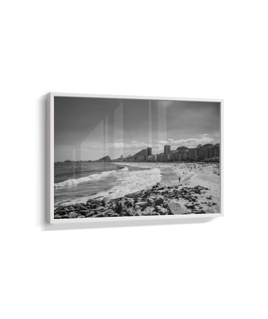 Copacabana - Vista à partir do Leme. - Rio de Janeiro - Preto e Branco