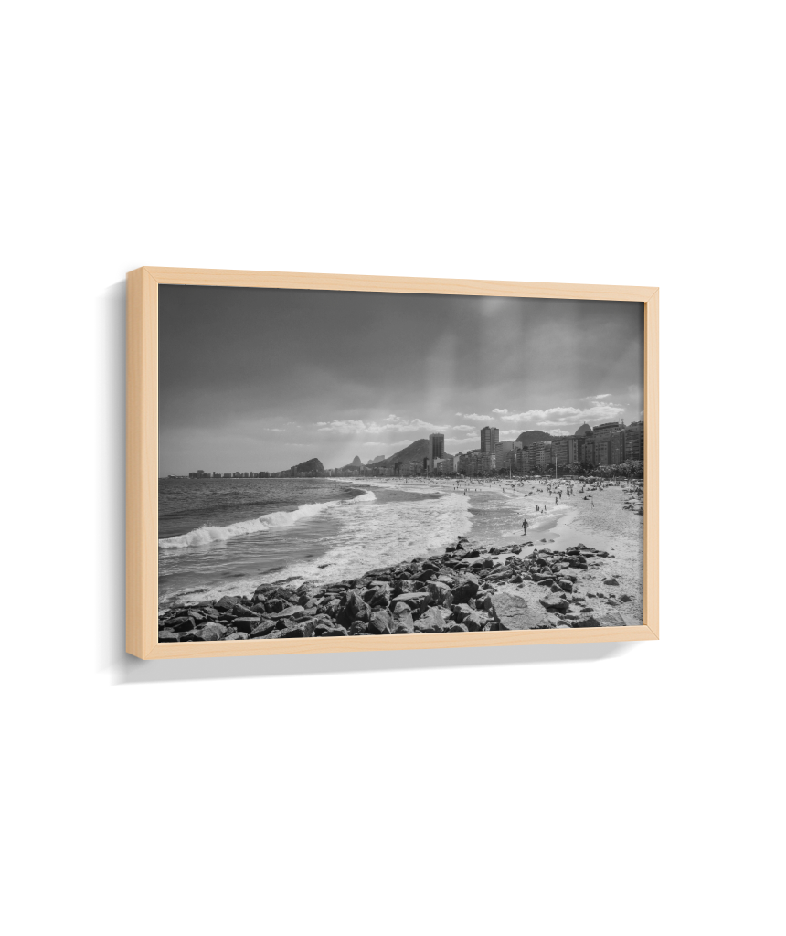 Copacabana - Vista à partir do Leme. - Rio de Janeiro - Preto e Branco