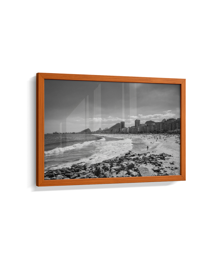Copacabana - Vista à partir do Leme. - Rio de Janeiro - Preto e Branco