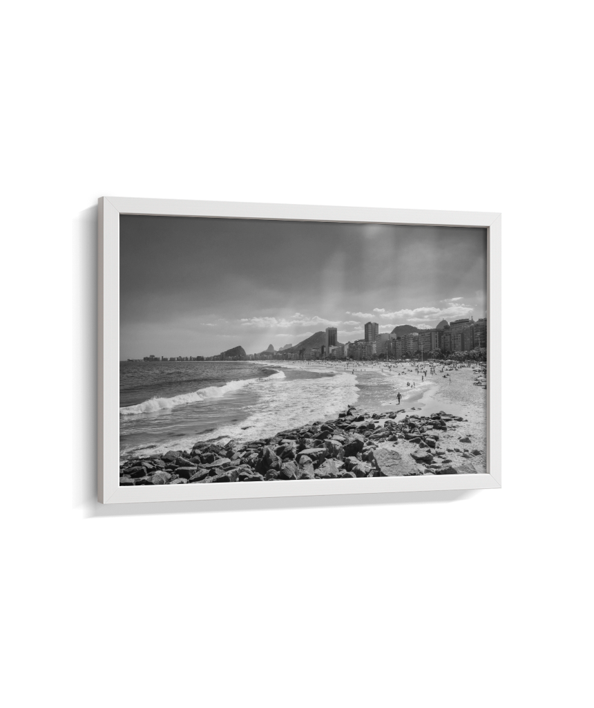 Copacabana - Vista à partir do Leme. - Rio de Janeiro - Preto e Branco