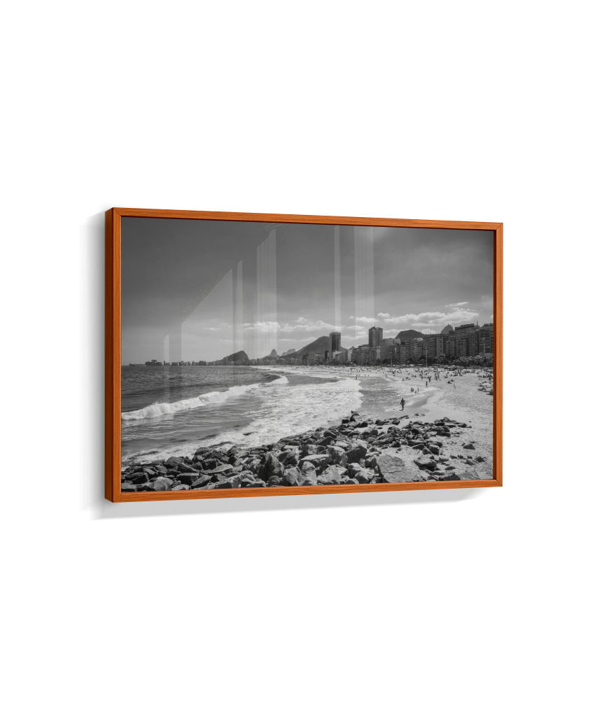 Copacabana - Vista à partir do Leme. - Rio de Janeiro - Preto e Branco