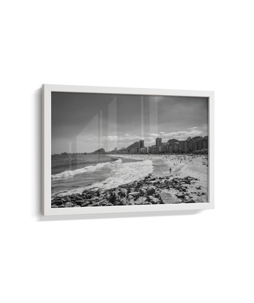 Copacabana - Vista à partir do Leme. - Rio de Janeiro - Preto e Branco