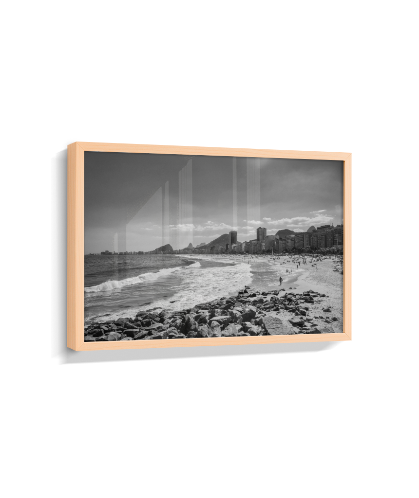 Copacabana - Vista à partir do Leme. - Rio de Janeiro - Preto e Branco