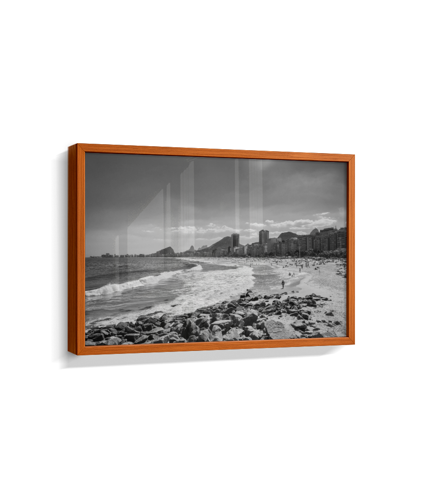 Copacabana - Vista à partir do Leme. - Rio de Janeiro - Preto e Branco