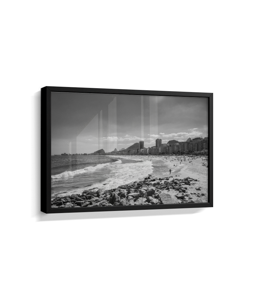 Copacabana - Vista à partir do Leme. - Rio de Janeiro - Preto e Branco