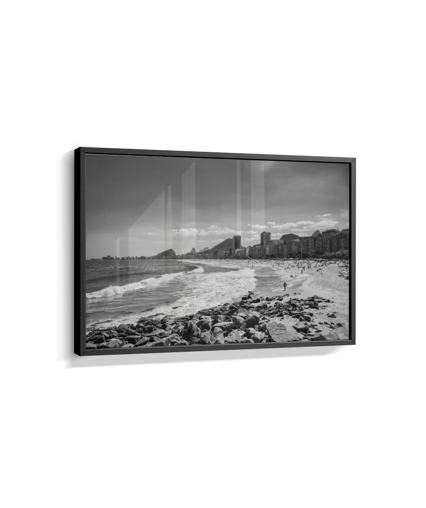 Copacabana - Vista à partir do Leme. - Rio de Janeiro - Preto e Branco