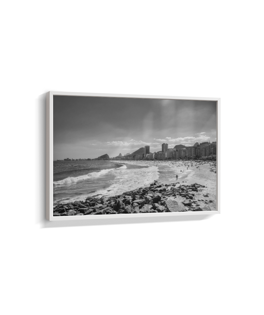 Copacabana - Vista à partir do Leme. - Rio de Janeiro - Preto e Branco