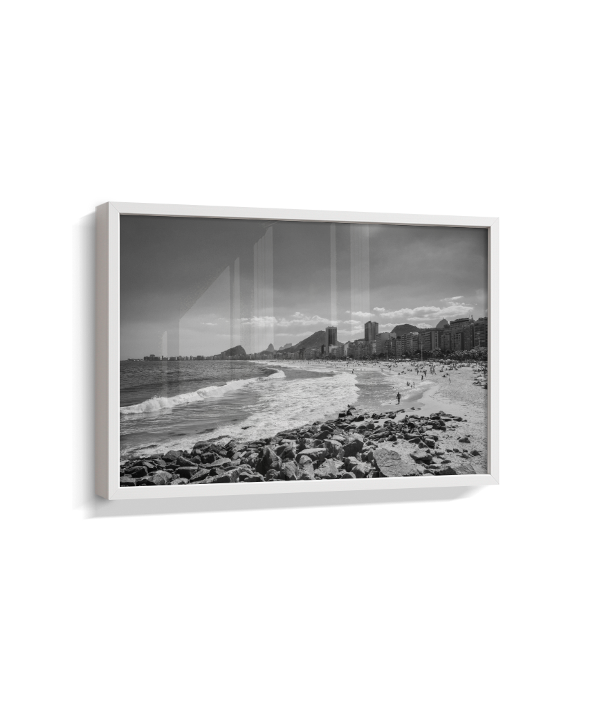 Copacabana - Vista à partir do Leme. - Rio de Janeiro - Preto e Branco