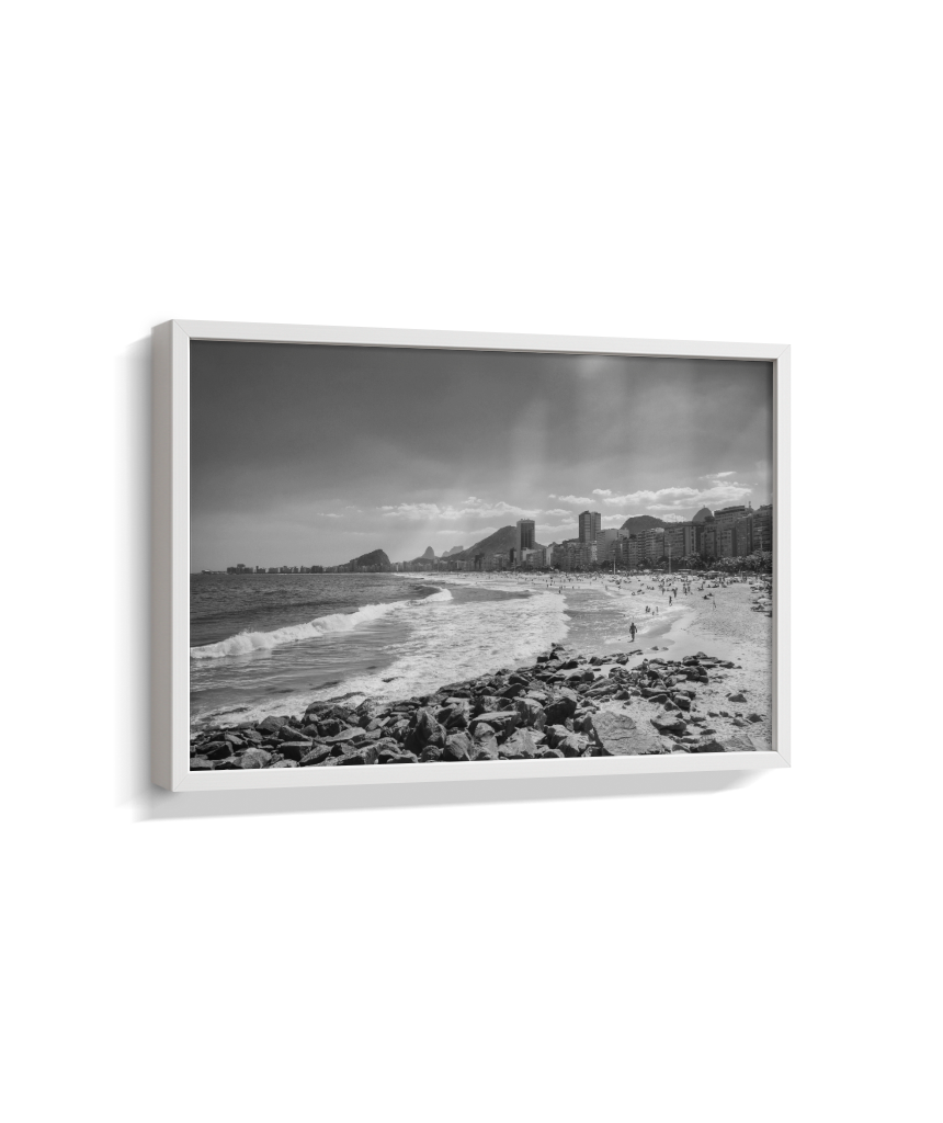 Copacabana - Vista à partir do Leme. - Rio de Janeiro - Preto e Branco