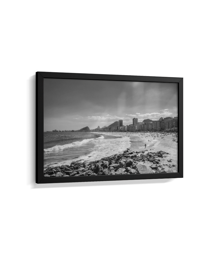 Copacabana - Vista à partir do Leme. - Rio de Janeiro - Preto e Branco