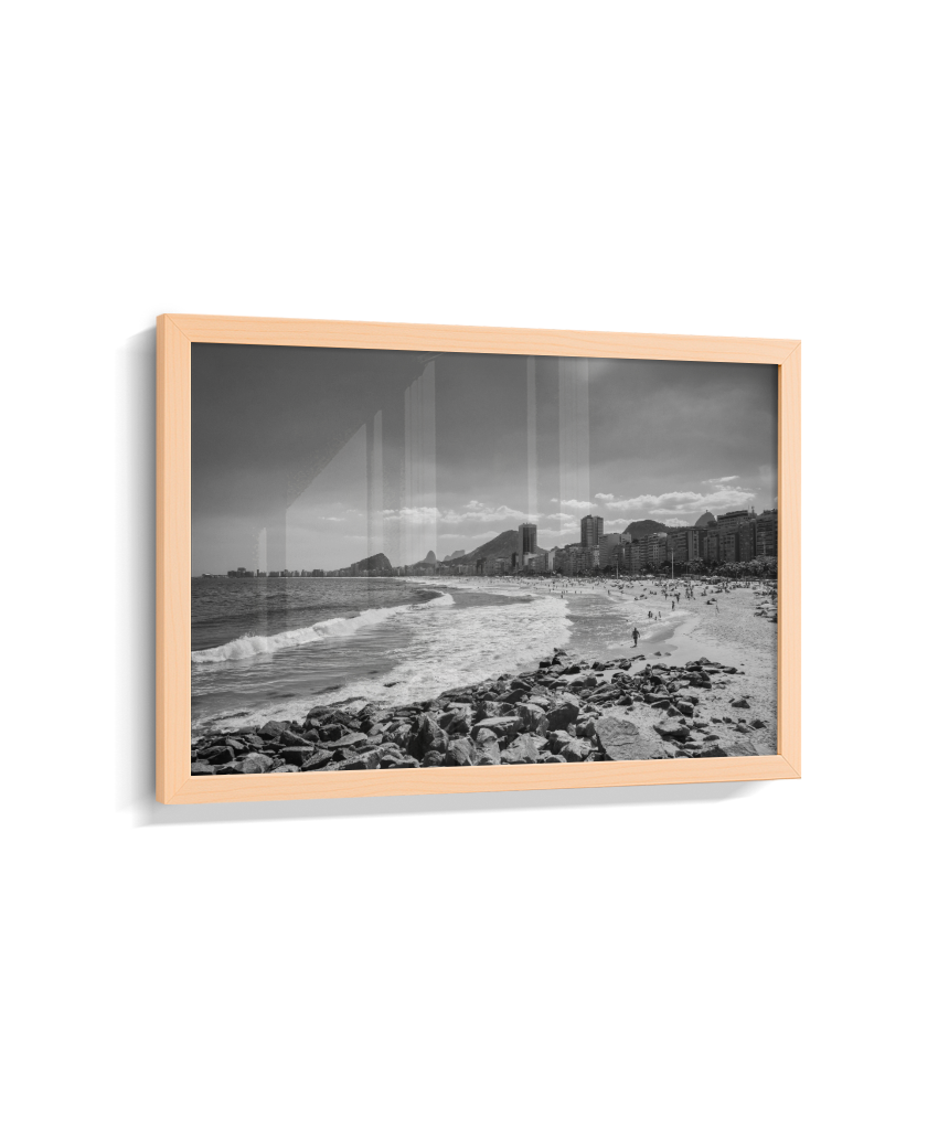 Copacabana - Vista à partir do Leme. - Rio de Janeiro - Preto e Branco