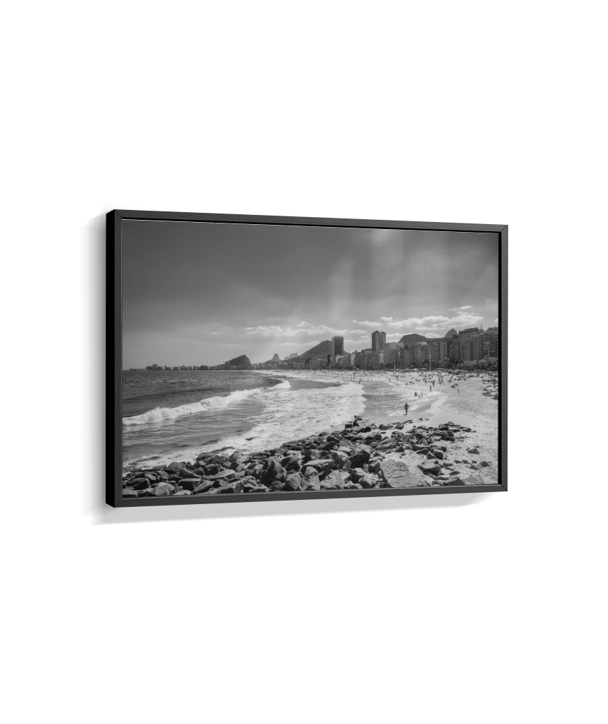 Copacabana - Vista à partir do Leme. - Rio de Janeiro - Preto e Branco