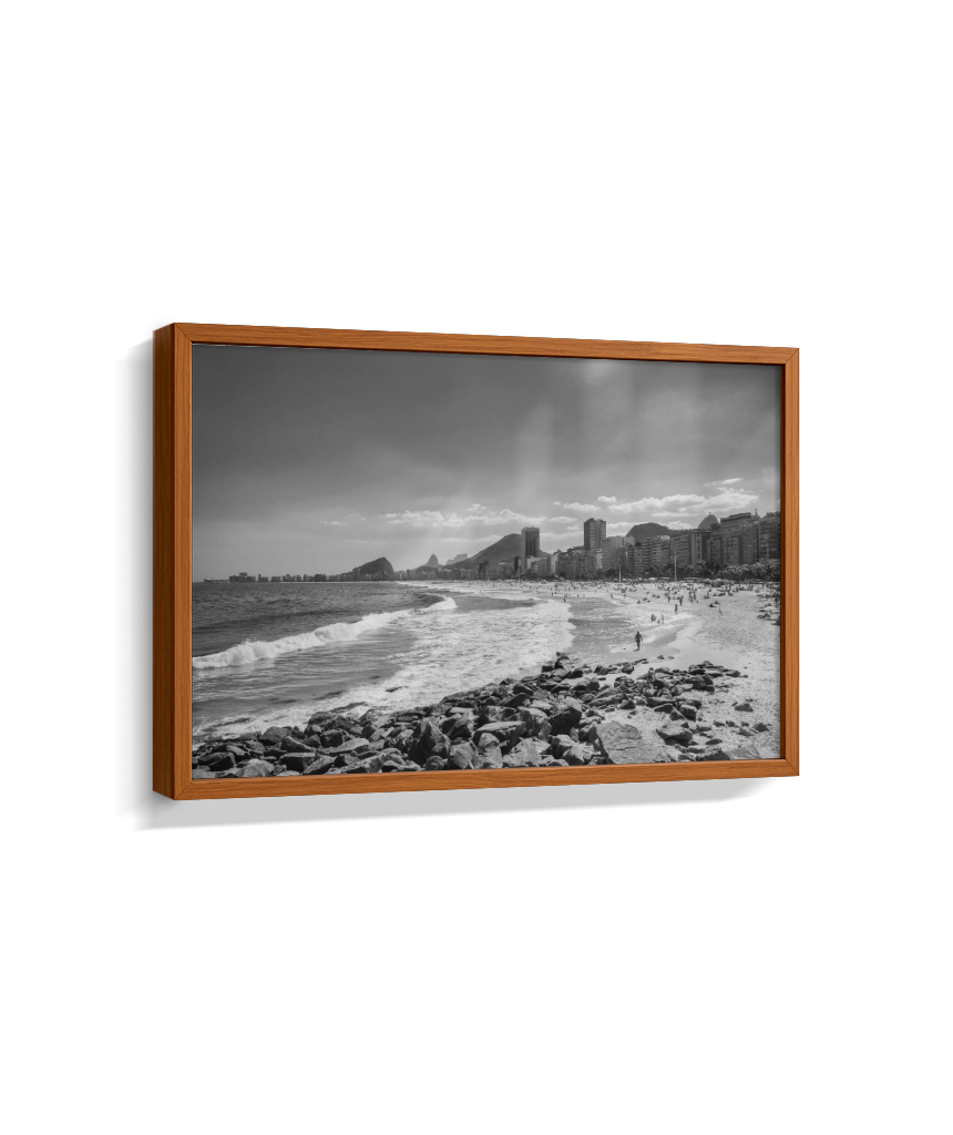 Copacabana - Vista à partir do Leme. - Rio de Janeiro - Preto e Branco